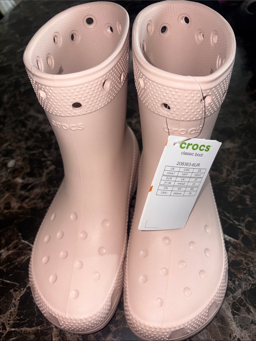 CROCS Classic Waterproof Boot in Light Pink
